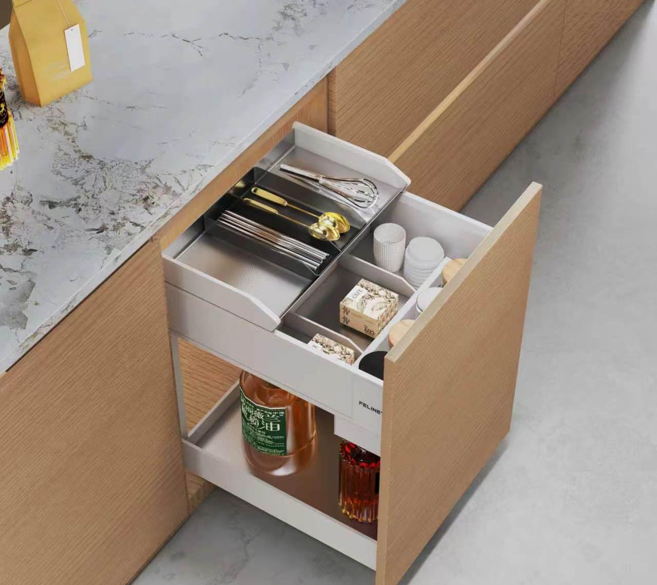 Boen series multifunction spice basket with bottles organized in tiers